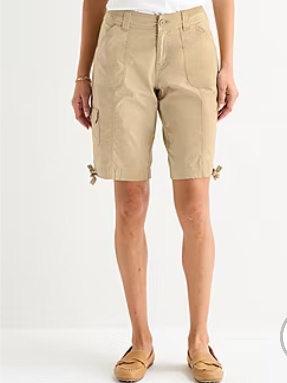 St. John's Bay Khaki Cargo Bermuda Shorts